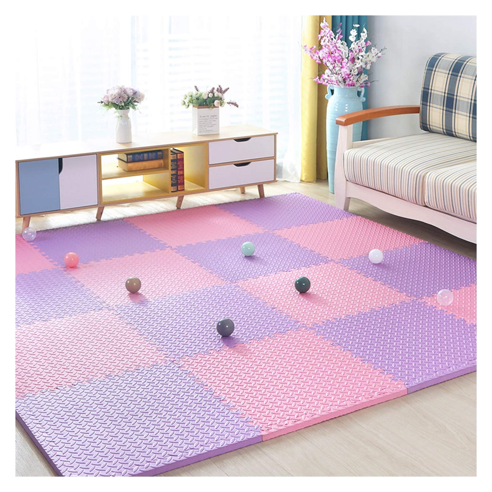 Non-Toxic Foam Puzzle Mat - Waterproof & Soundproof Interlocking Floor Tiles for Home Gym, Playroom, Office & Kindergarten - 60x60x2.5cm (12 Pack) - Easy to Cut & Clean - Perfect for Baby Crawling, Exercise & Sound Dampening