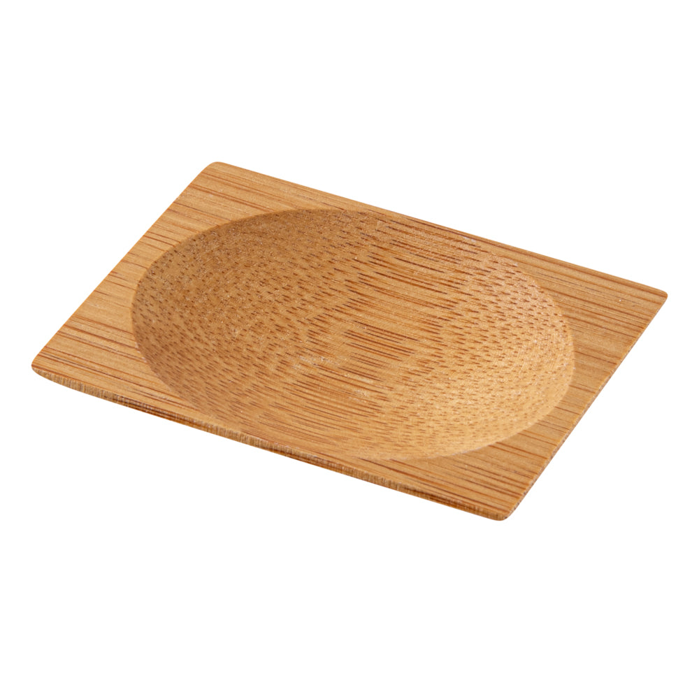 100-Piece Eco-Friendly Bamboo Dinnerware Set - 100 Rectangle Plates & 100 Mini Spoons (3.5