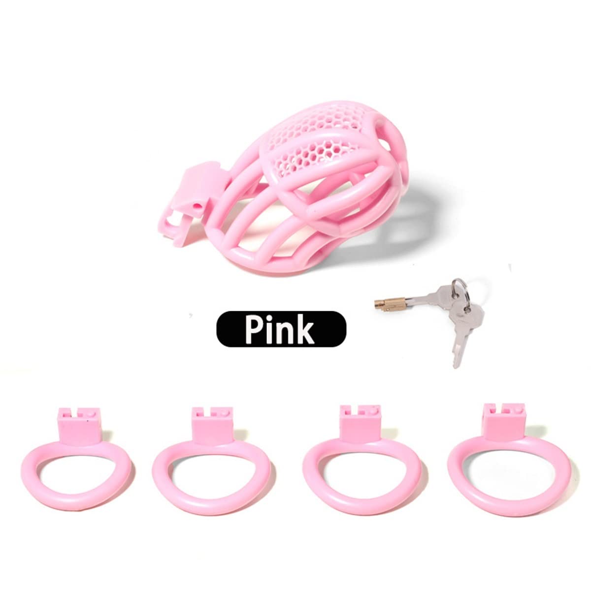 2022 Breathable Honeycomb Mesh Male Chastity Device - Pink CB Lock for Abstinence & Masturbation Control | Comfortable Wear for BDSM, Couples Play & Fetish Lifestyle