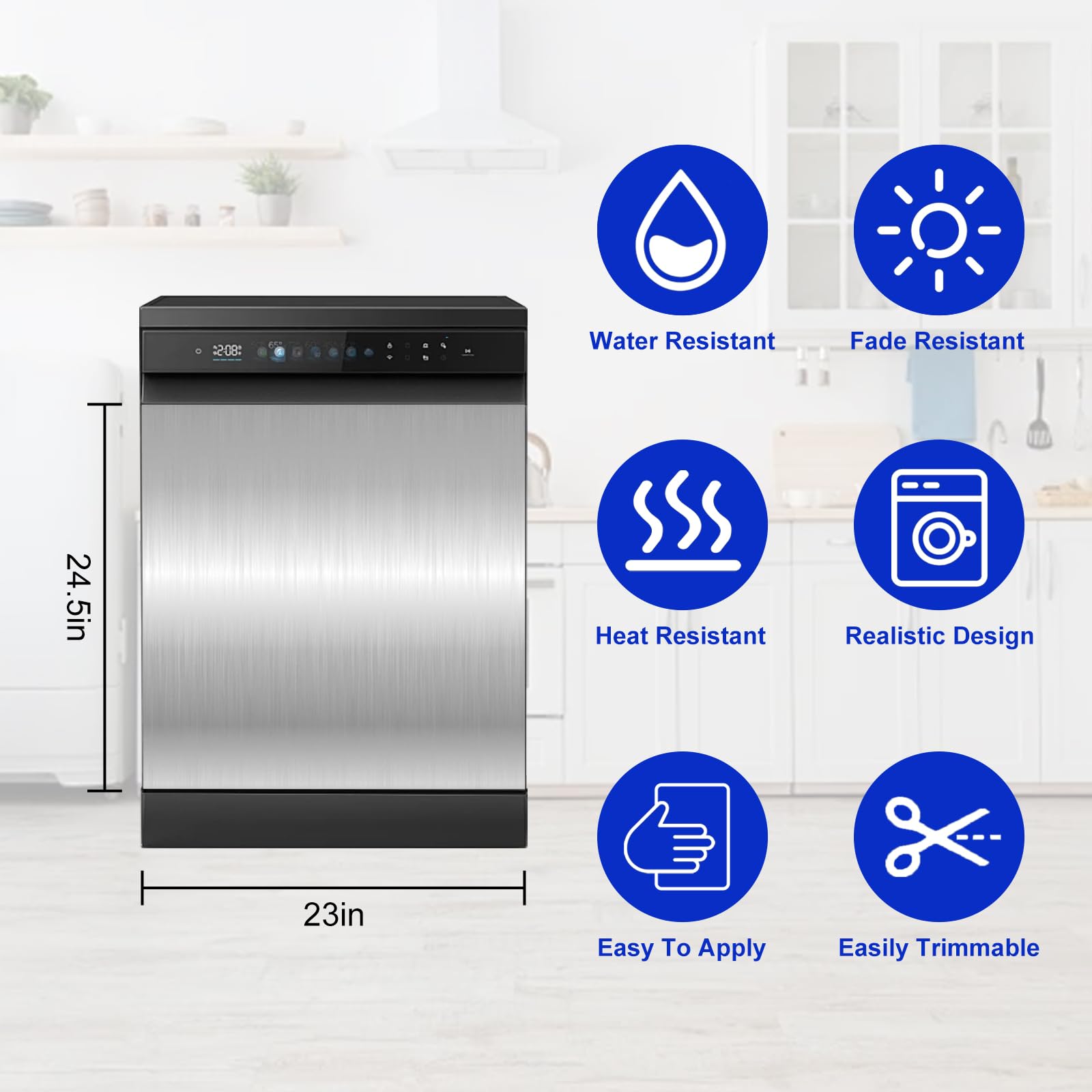 Stainless Steel Magnetic Dishwasher Cover 23