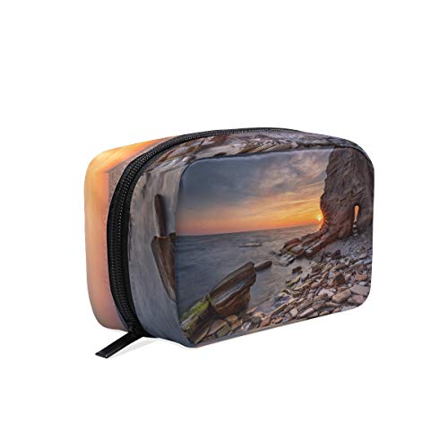 Waterproof Landscape Print Cosmetic Bag for Women - Travel Makeup Toiletry Organizer Pouch (Perfect for Vacation, Gym, Business Trips & Daily Use)