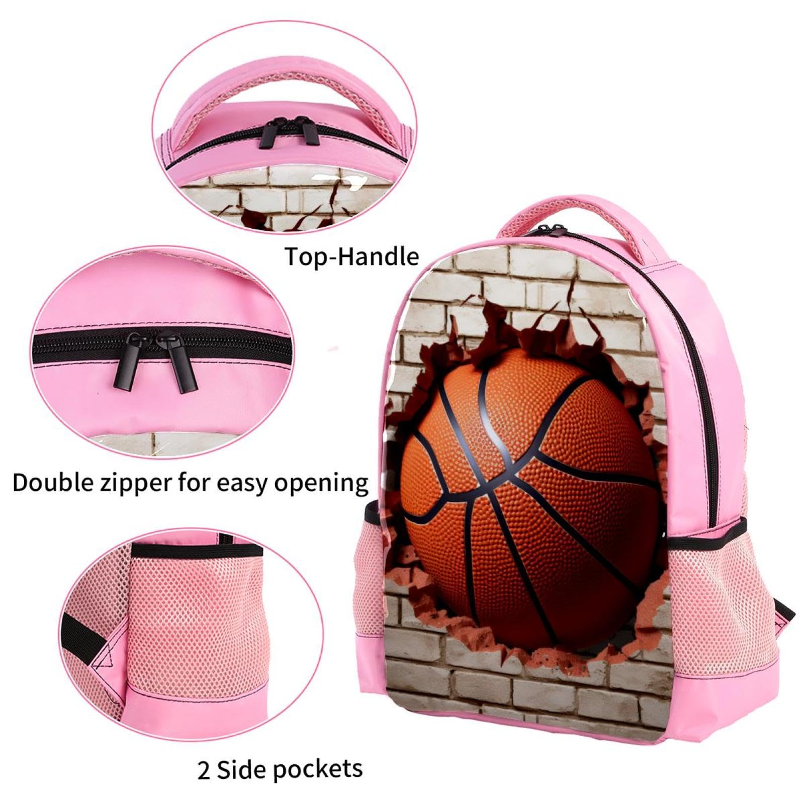Premium Travel & Work Backpack - Durable Ball Basketball Wall Texture Design - Perfect for Business Trips, Gym, School & Outdoor Adventures