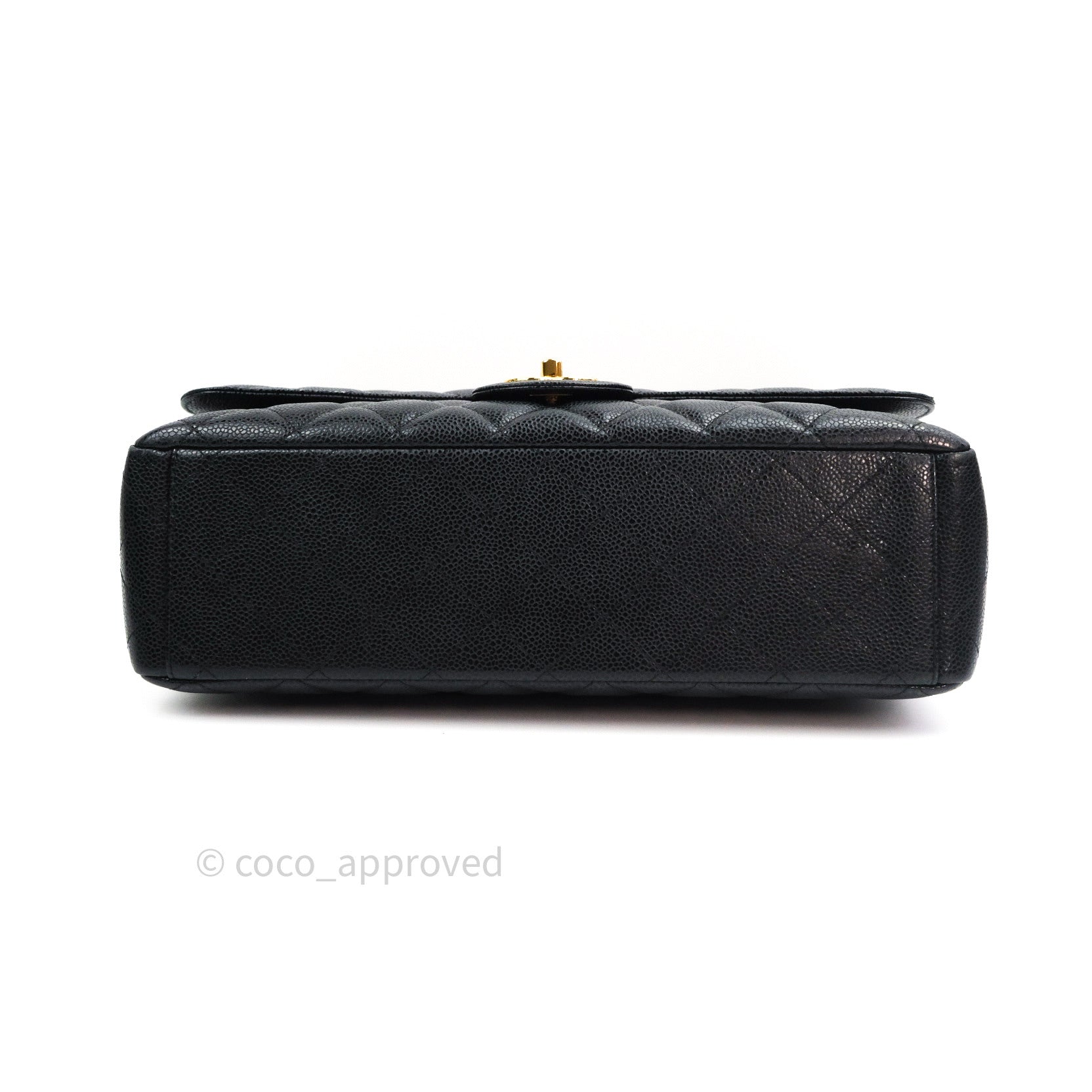 Chanel Classic Double Flap Maxi Bag in Black Caviar Leather with Gold Hardware - Luxury Handbag for Women, Perfect for Evening Events & Special Occasions