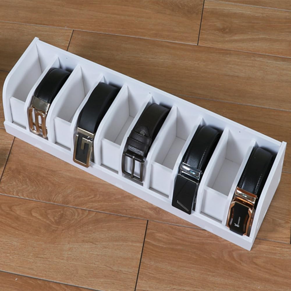Mollytek Wooden Belt Organizer - 8 Grid Belt Storage Holder & Display Case for Retail Stores | Perfect for Closet Organization, Retail Displays & Accessory Storage