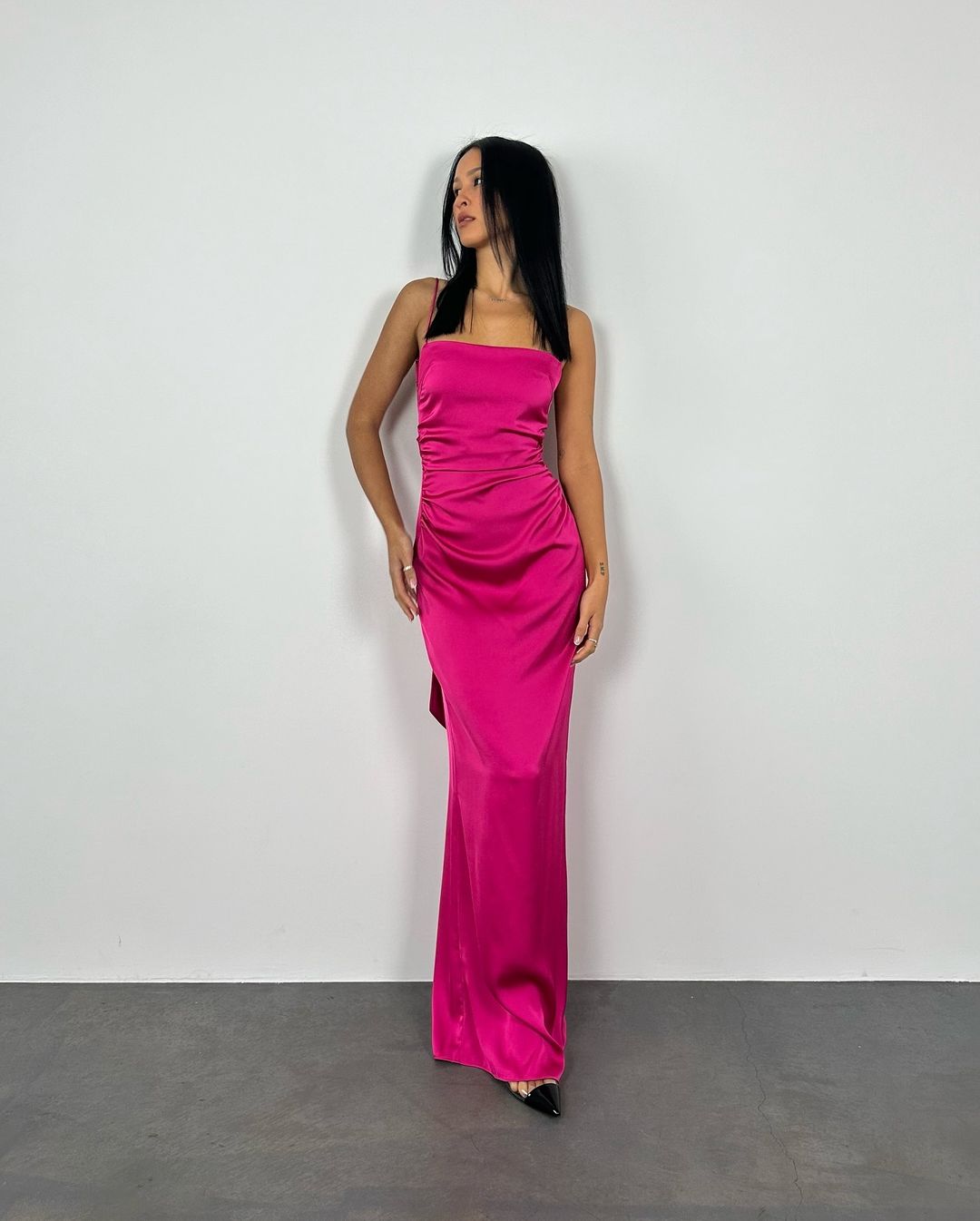 Elegant Hot Pink Sheath Long Prom Dress - Satin Evening Gown J5141 for Homecoming, Formal Events & Special Occasions