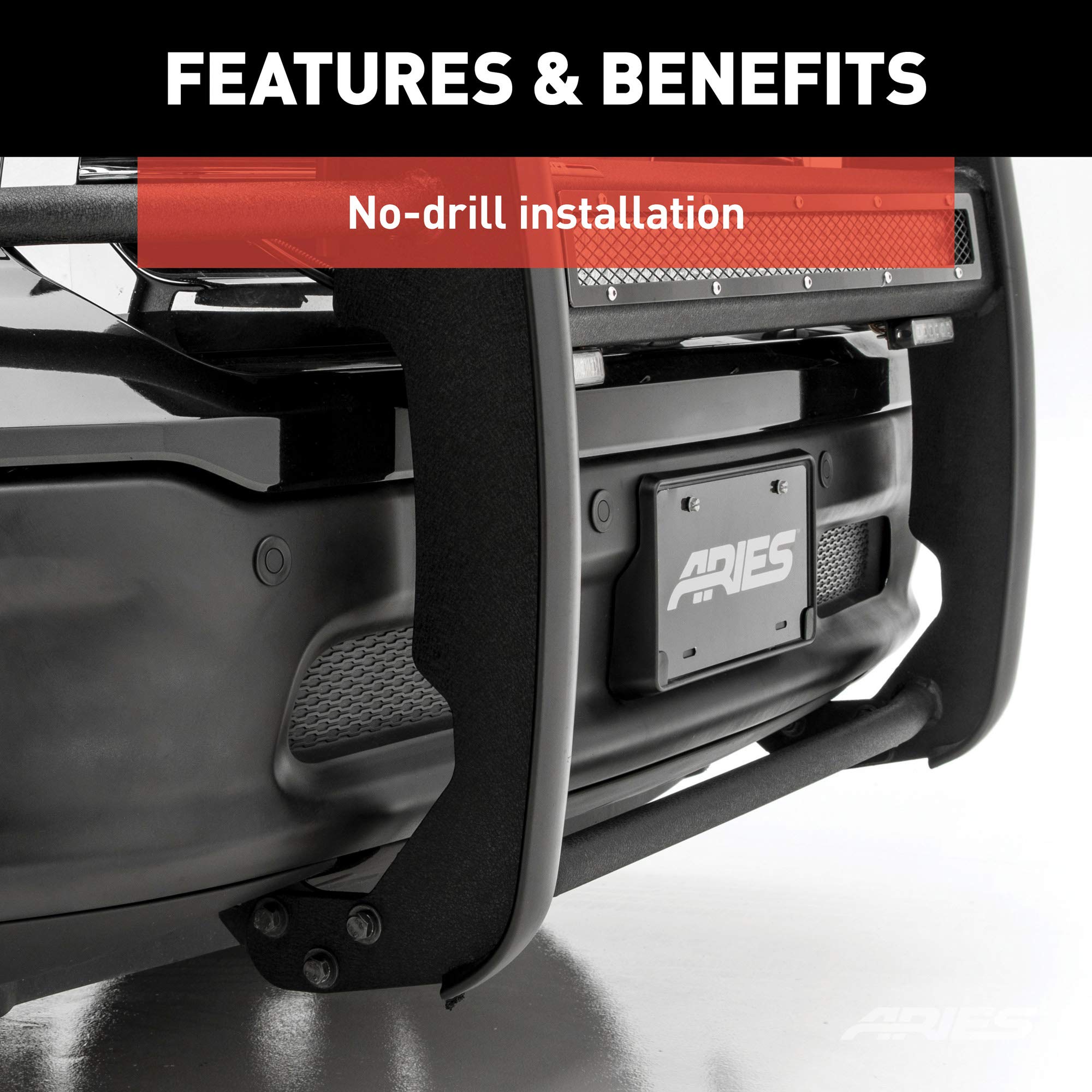 ARIES 2170000 Pro Series Black Steel Grille Guard with LED Light Bar for Jeep Wrangler JK (2007-2018) - Heavy Duty Off-Road Protection & Styling Upgrade for Adventure & Trail Riding