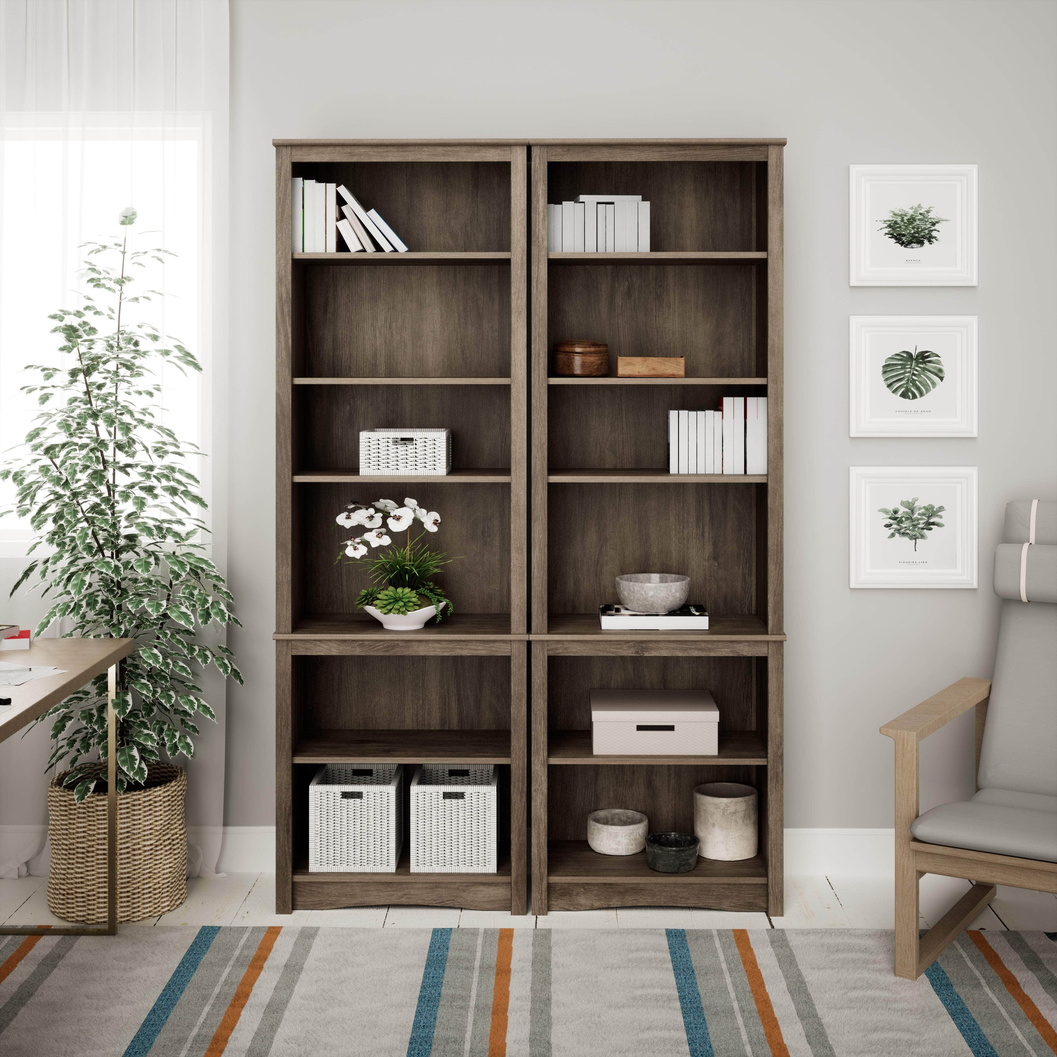 Tall Bookcase with Multiple Storage Options - Perfect for Home Office, Living Room & Bedroom Organization