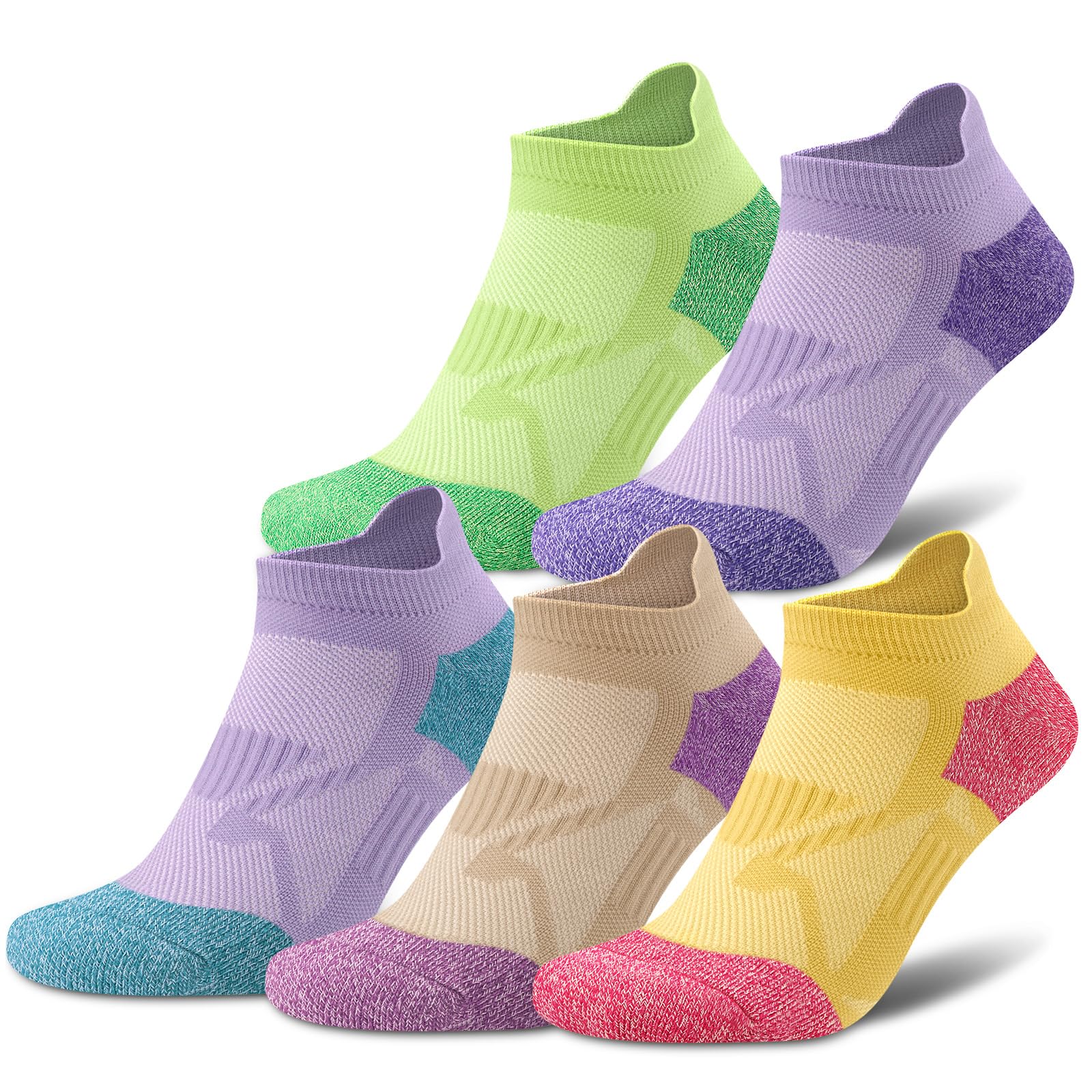 Gonii Compression Athletic Socks for Men & Women - Cushioned Anti-Blister Running Socks with Arch Support (5-6 Pairs) - Perfect for Marathon, Gym Workout & Daily Comfort