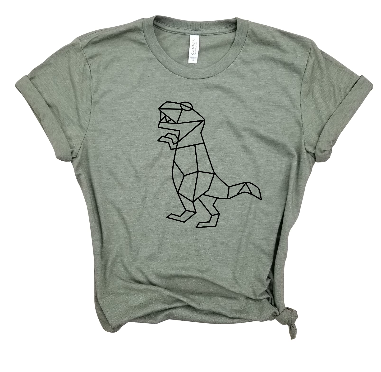 T-Rex Geometric Dinosaur T-Shirt - Brachiosaurus, Stegosaurus, Tyrannosaurus, Velociraptor & Brontosaurus Jurassic Animal Graphic Tee for Men & Women - Perfect for Dino Lovers, Jurassic Park Fans & Paleontology Enthusiasts
