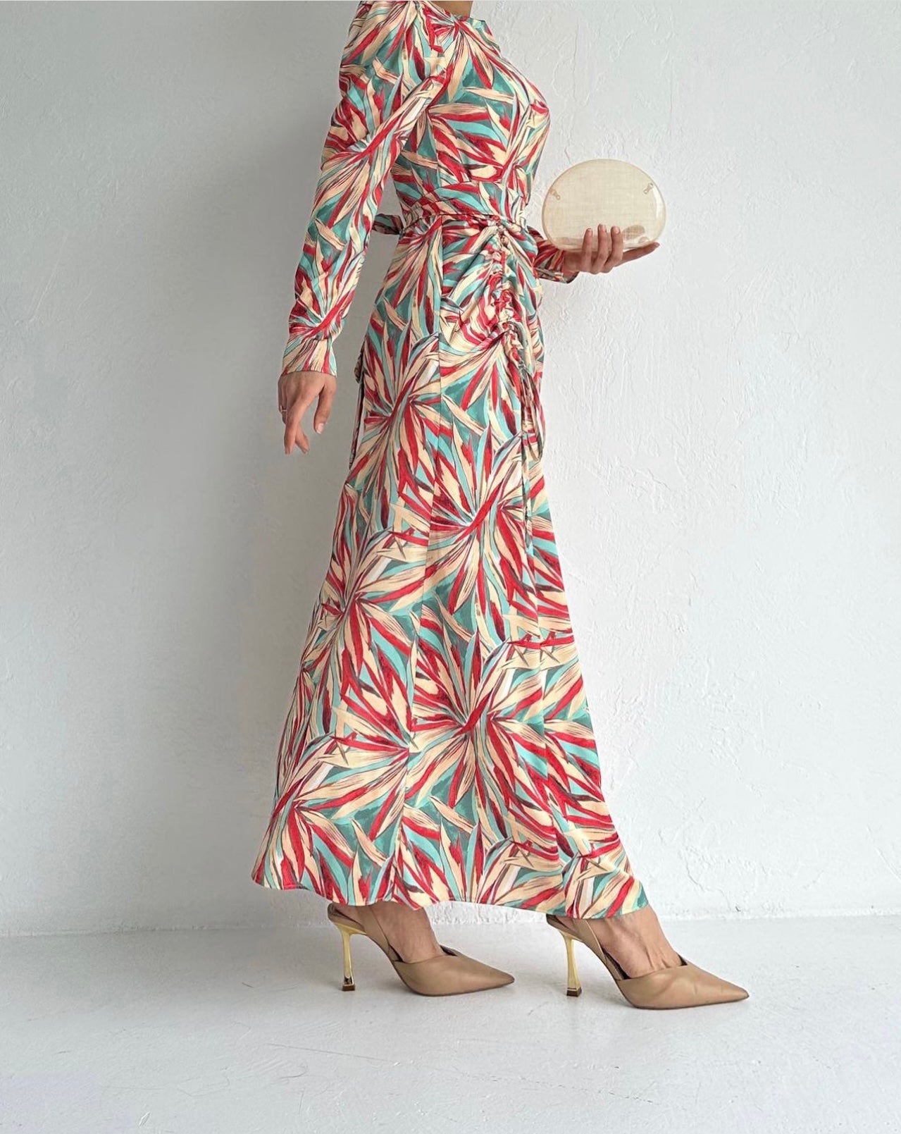 Multi-Colored Flowy Maxi Dress for Women - Elegant Boho Summer Dress with Floral Print - Perfect for Beach, Vacation & Casual Outings