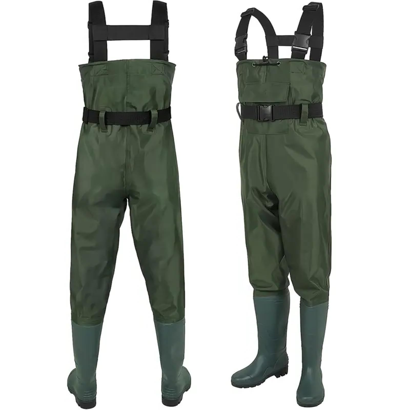 Waterproof Fishing Waders for Men & Women - 3-Ply Nylon/PVC Bootfoot Chest Waders - Ideal for Fly Fishing, Duck Hunting & Outdoor Adventures