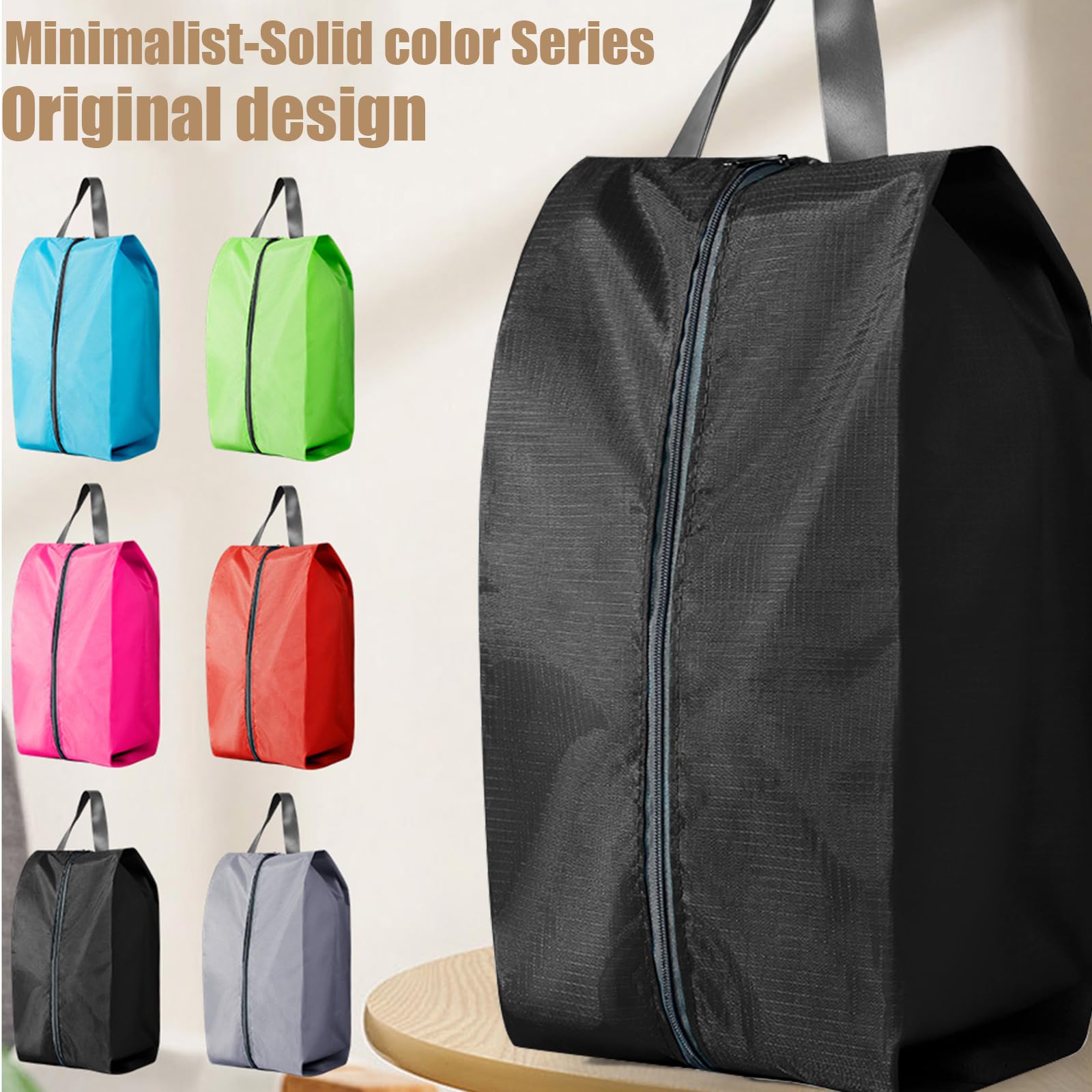 Waterproof Nylon Travel Shoe Bag with Zipper - 9 Piece Set for Men & Women | Durable Shoe Luggage Organizer | Perfect for Gym, Vacation & Business Trips | Black Travel Accessories