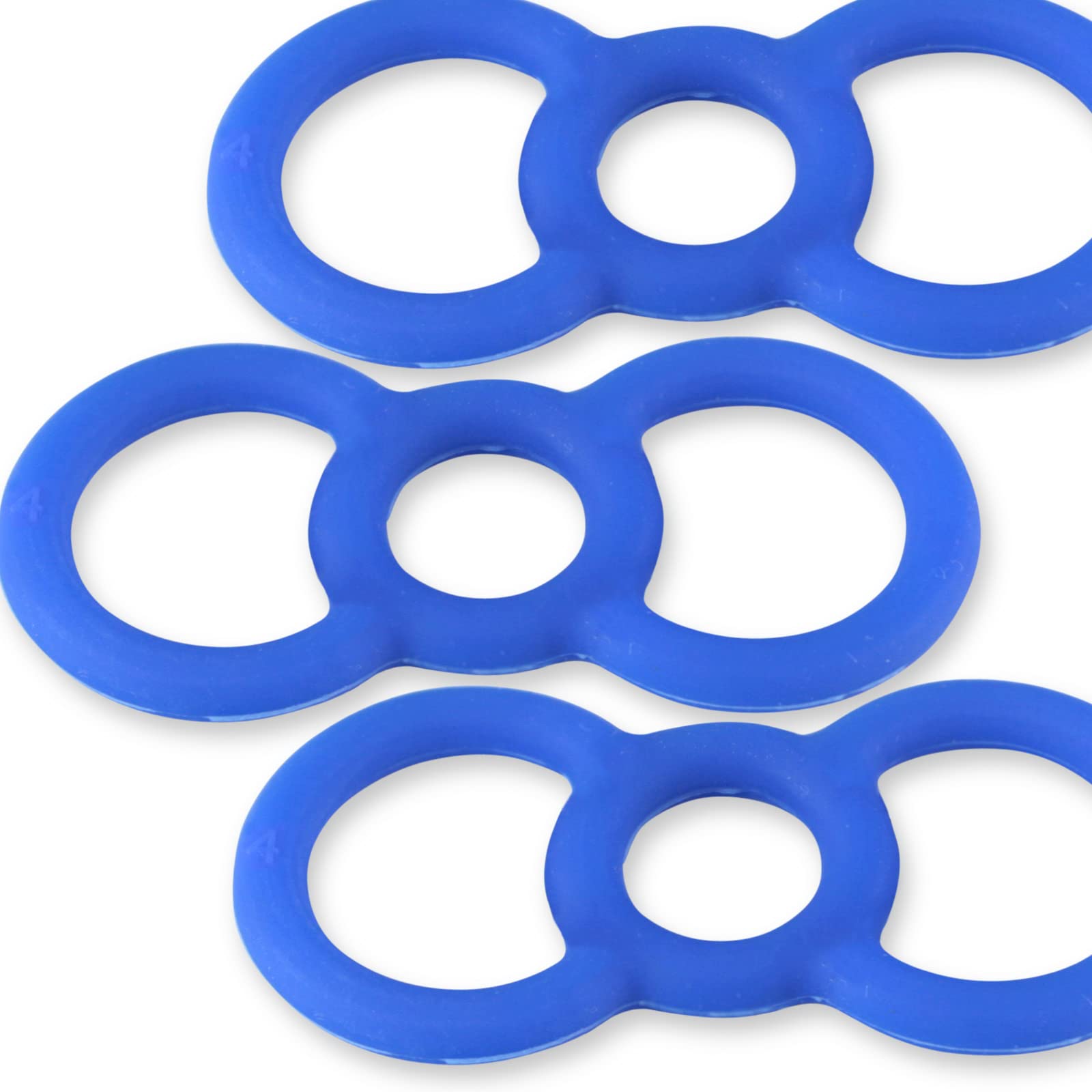 LeLuv Loop Handle Penis Tension Rings - Blue Silicone Cock Rings for Men (0.6