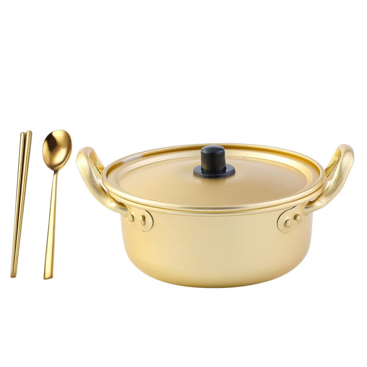 Nonstick Instant Noodle Pot Set with Spoon & Fork - Induction Compatible Ramen Cooker, Milk Boiler & Frying Pan for Home Kitchen | Perfect for Dorm Cooking, Camping Meals & Quick Snacks