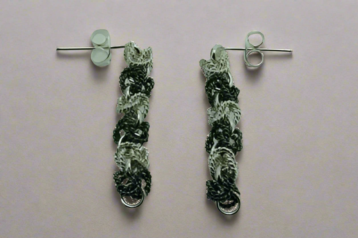 Sterling Silver Oxidized Polished White Earrings - Elegant Jewelry for Women, Perfect for Parties, Weddings & Everyday Wear