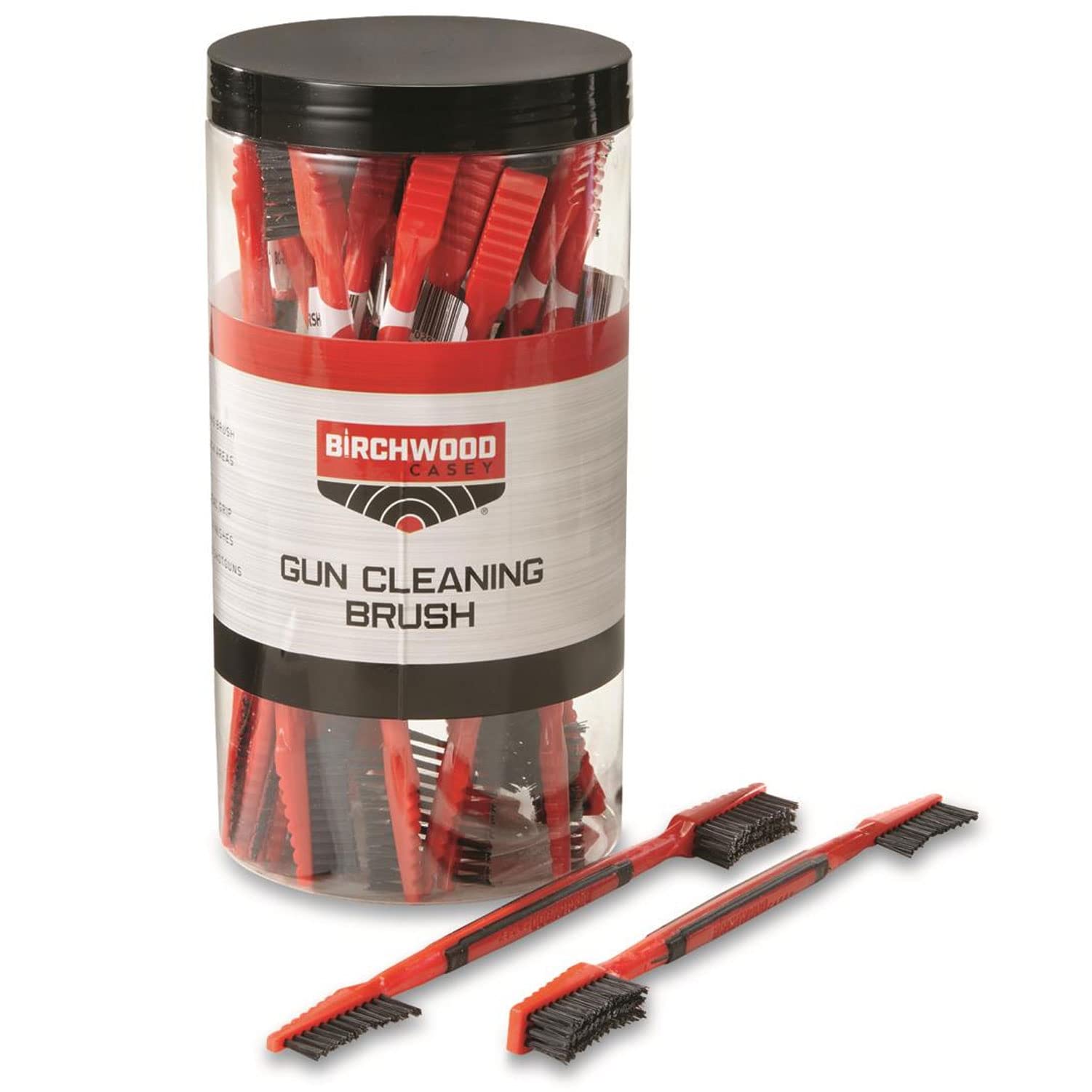 Dual End Nylon Gun Cleaning Brushes Set - 25 Pack | Durable & Versatile Firearm Maintenance Kit for Pistols, Rifles & Shotguns | Includes Plastic Storage Tub for Easy Organization | Perfect for Home, Range & Hunting Use