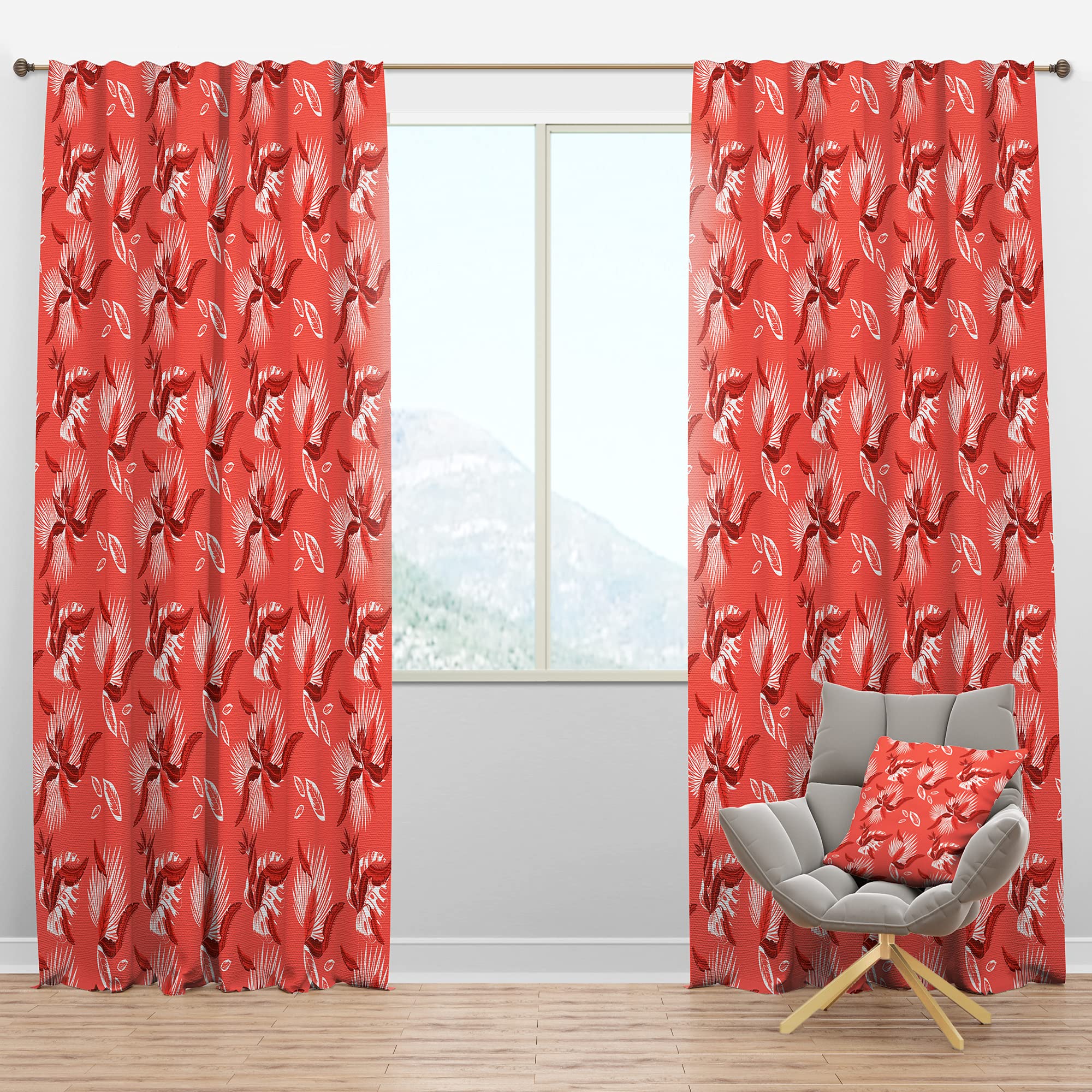 Mid-Century Blackout Curtains for Bedroom & Living Room - Thermal Insulated Single Panel Window Drapes (52x108 inches) - Perfect for Home Theater, Nursery & Light Sleepers