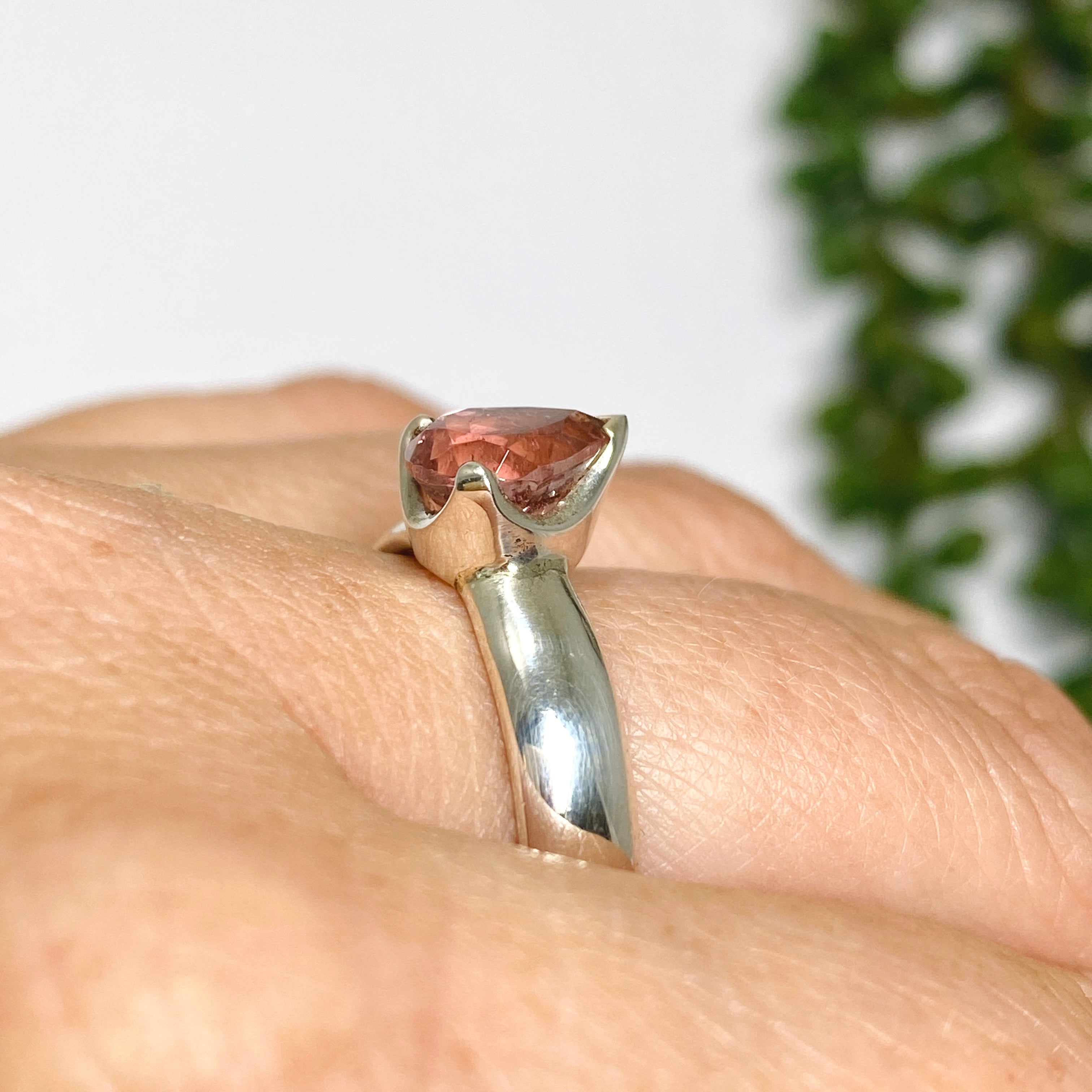 Pink Tourmaline Teardrop Faceted Ring - Size 8 - PRGJ539 - Elegant Jewelry for Women, Perfect for Weddings, Parties & Special Occasions