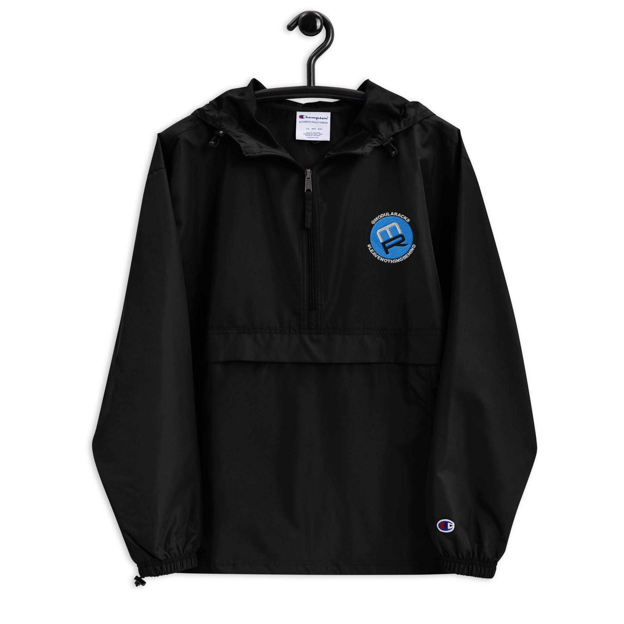Champion Packable Jacket with Embroidered Logo - Lightweight Water-Resistant Windbreaker for Men & Women - Perfect for Hiking, Travel & Outdoor Activities