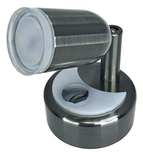 Pactrade Marine Boat RV Auto LED Reading Light - Adjustable Swivel Neck, Warm White, 10-15V 2W, Touch Switch, Non-Magnetic, Satin Nickel Aluminum - Perfect for Night Reading, Cabin Lighting & Vehicle Interiors