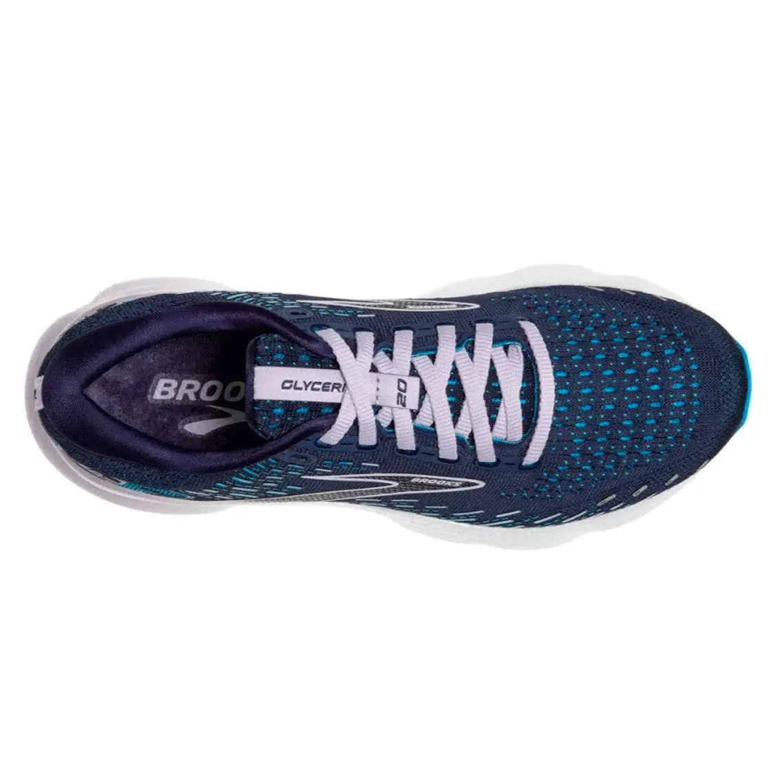 Women's Brooks Glycerin 20 Running Shoes (Wide Width) - Peacoat/Ocean/Lilac Color - Premium Cushioned Sneakers for Jogging, Walking & Gym Workouts