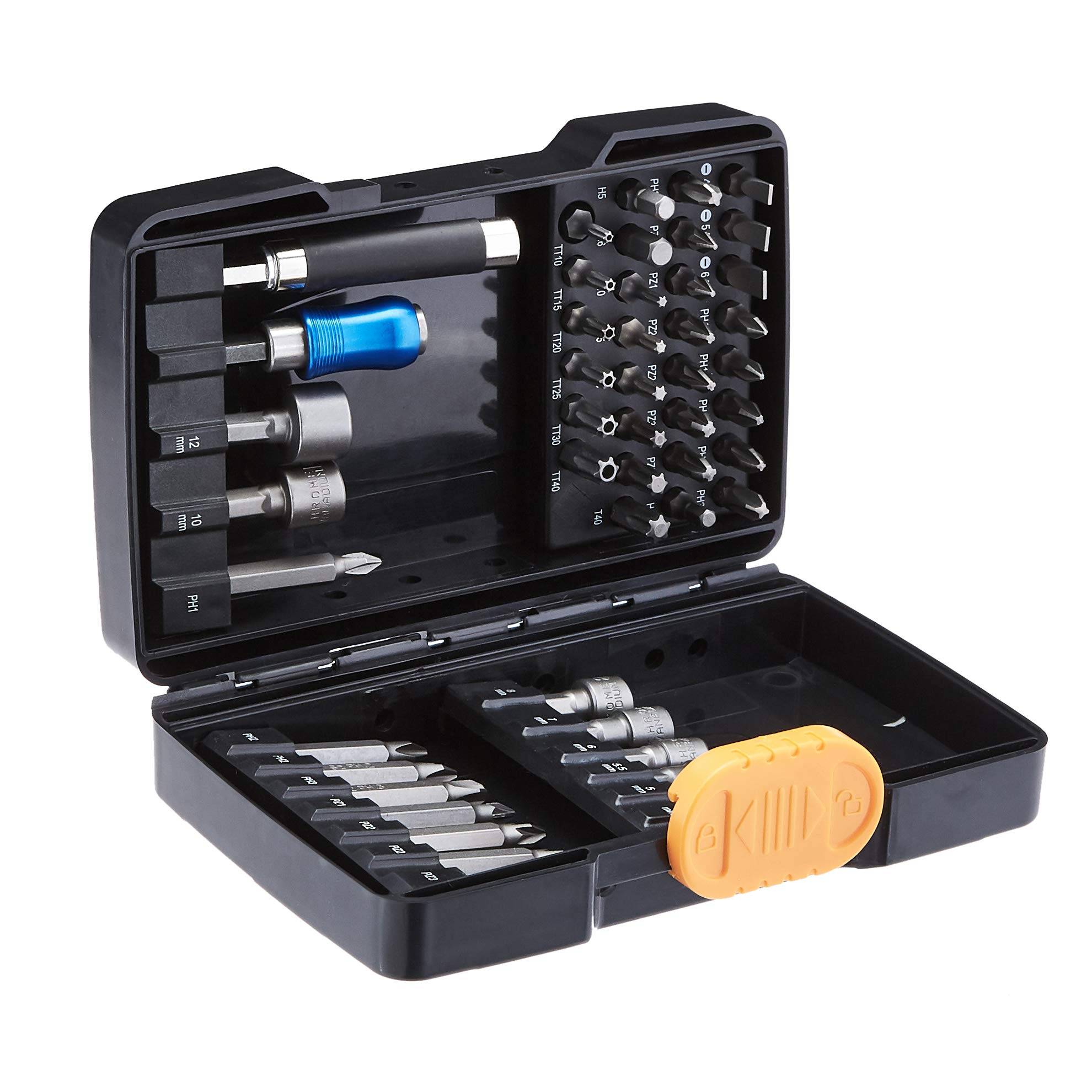 Amazon Basics 48-Piece Screwdriver and Nut Driver Bit Set - Chrome Vanadium & S2 Steel - Perfect for Home Repairs, DIY Projects, and Professional Use
