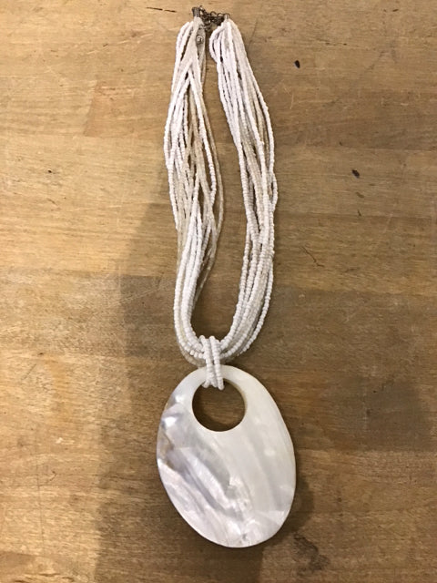 Beaded Mother of Pearl Necklace - Elegant Handmade Jewelry for Women, Perfect for Weddings, Parties & Special Occasions