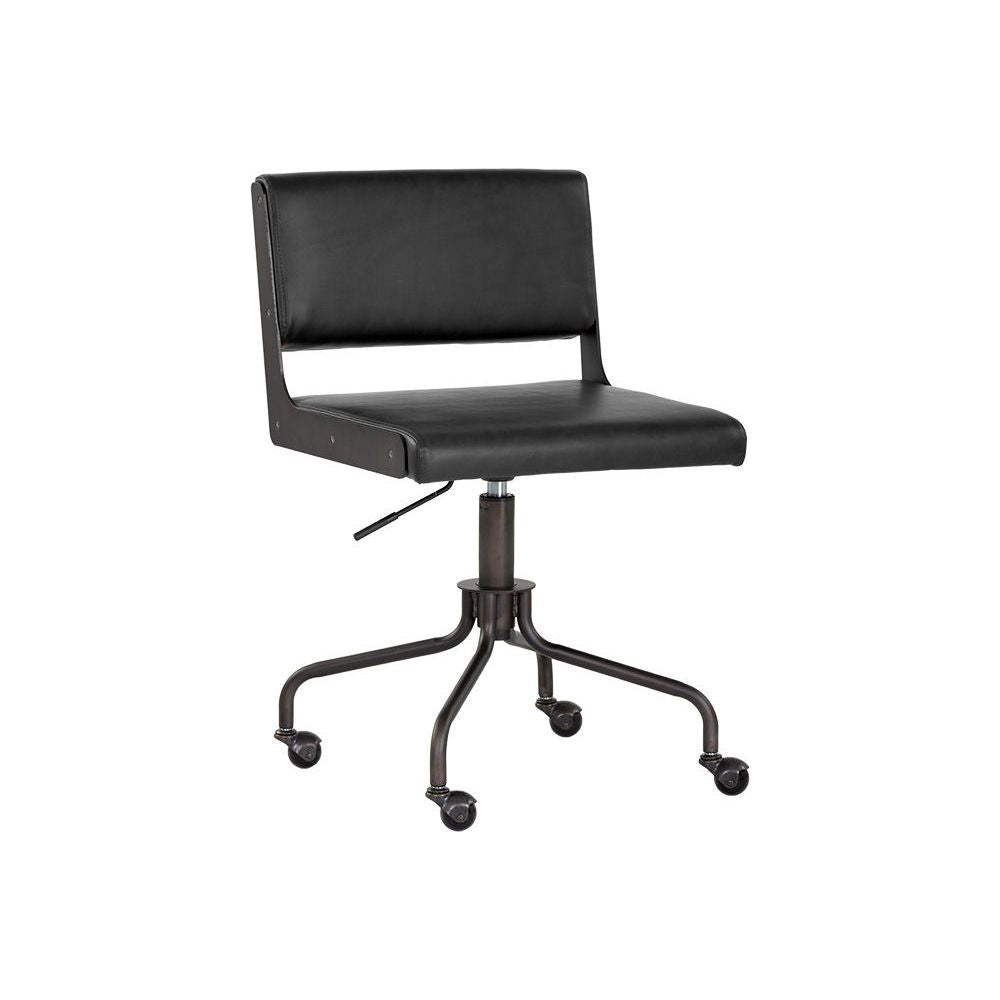 Davis Office Chair - Black Onyx Ergonomic Desk Chair with Adjustable Height & Lumbar Support - Perfect for Home Office, Gaming & Workspace