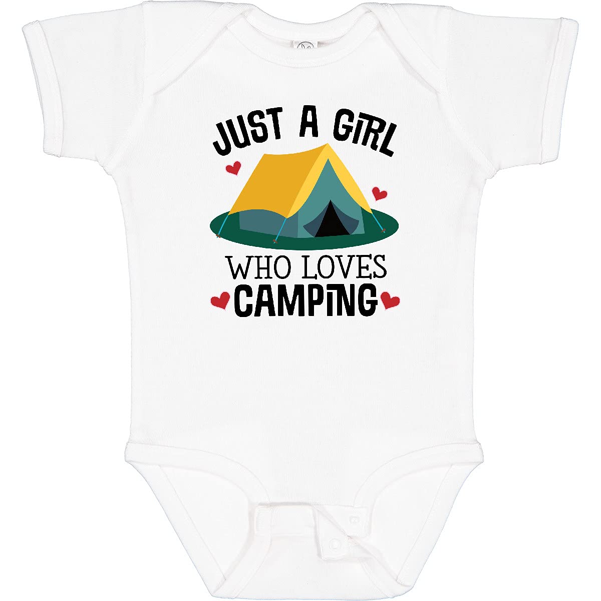 Inktastic Just a Girl Who Loves Camping Baby Bodysuit - Cute & Comfortable Infant Onesie for Outdoor Adventures, Camping Trips & Family Photos
