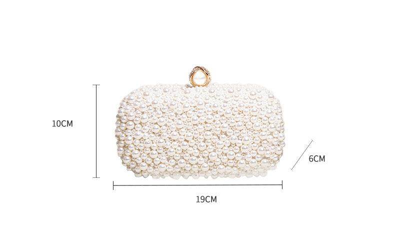 Elegant Pearl-Embellished Evening Clutch Bag for Women - Perfect for Dinner Parties, Weddings & Formal Events
