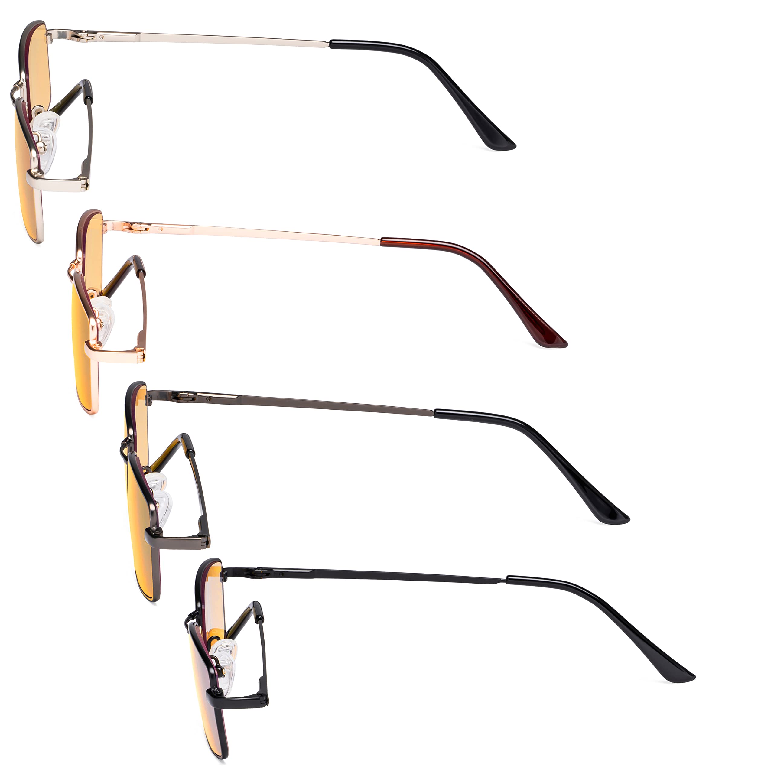 Eyekepper 4 Pack Blue Light Blocking Reading Glasses - Anti Glare Computer Glasses with Memory Titanium Bridge for Men & Women - Perfect for Office Work, Gaming, and Screen Time