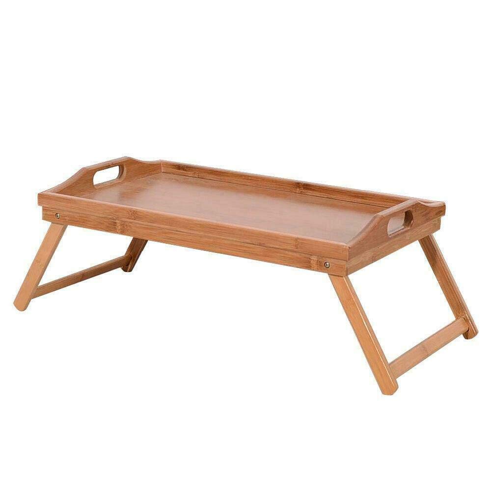 Stylish Bamboo Folding Breakfast Tray - Portable Laptop Stand & Serving Table for Bed, Sofa or Office - Multi-Functional Lap Desk for Coffee, Meals & Work (Natural Wood) - Perfect for Breakfast in Bed, Remote Work & Home Decor