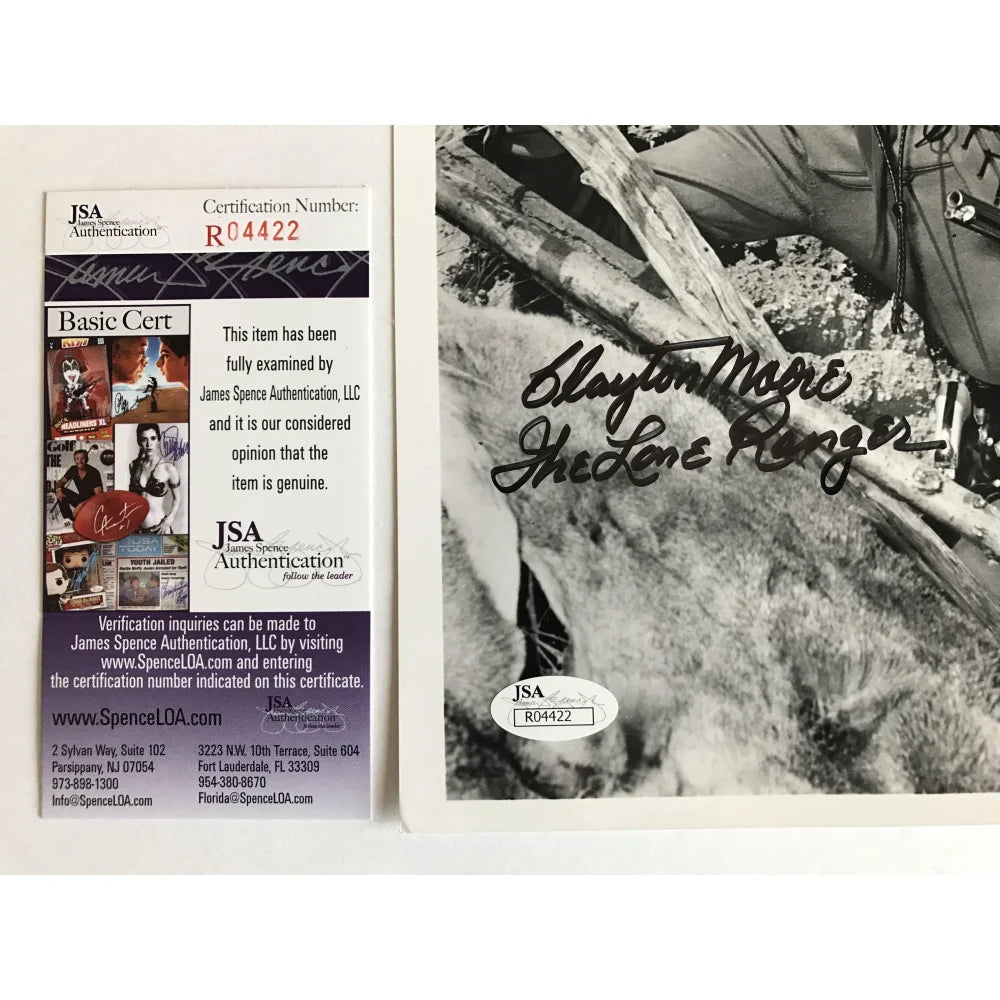Authentic Clayton Moore Signed 8x10 Photo with JSA COA - The Lone Ranger Autograph | Perfect for Western Memorabilia Collections & Fan Displays