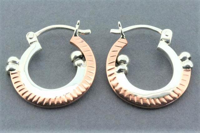 Copper & Silver Deco Circle Hoop Earrings - Boho Chic Jewelry for Women - Perfect for Parties, Weddings & Everyday Wear