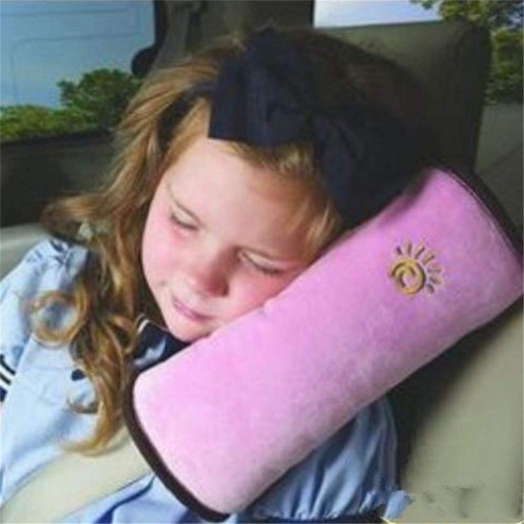 LIUCM Car Seat Belt Shoulder Pad Cover - Soft Comfortable Safety Harness Protector for Kids & Adults - Universal Fit for Cars, SUVs, Trucks - Pink Cushion Support Pillow (Great for Long Road Trips & Daily Commute)