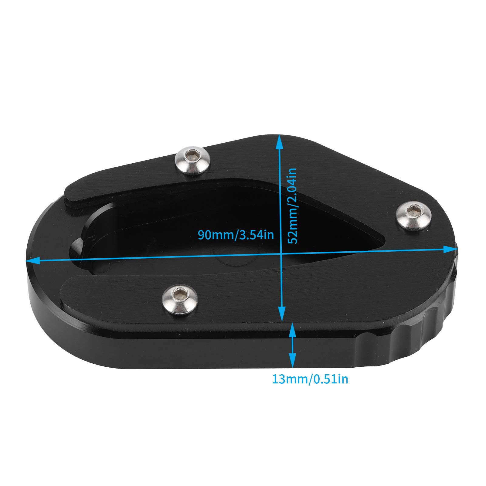 Black Motorcycle Kickstand Pad for Triumph T100 & T120 - Heavy Duty Side Stand Enlarger with Non-Slip Surface | Prevent Sinking on Grass, Sand & Soft Ground | Perfect for Parking on Uneven Terrain