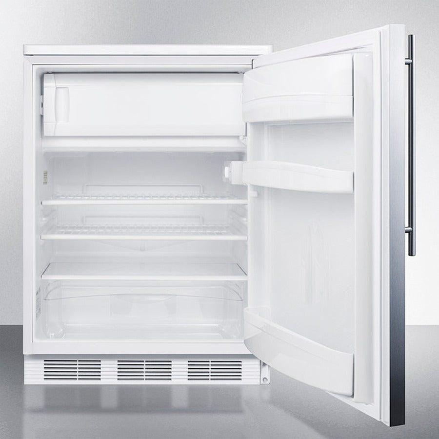 Accucold 24 Inch Wide Refrigerator Freezer - Compact CT66LWSSHV for Home, Office, Dorm, or RV Use