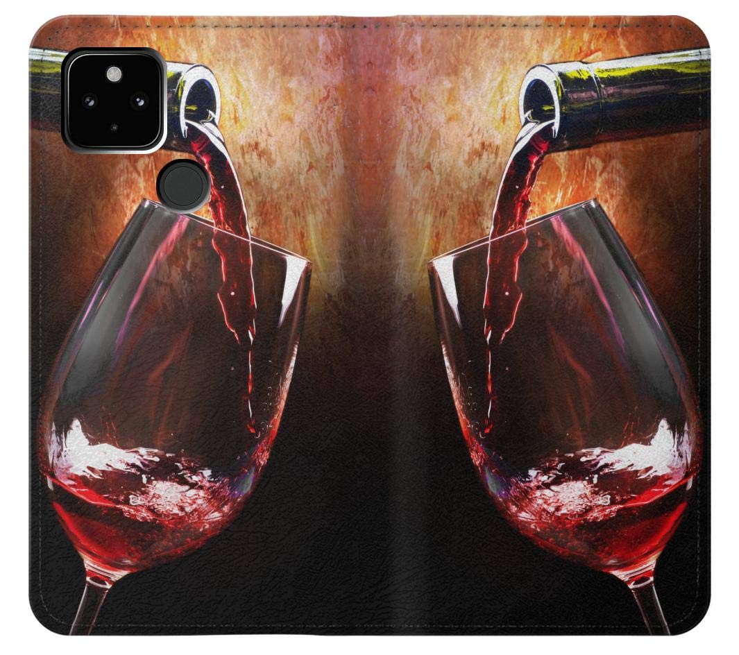 Google Pixel 4a 5G PU Leather Wine Case - Elegant Flip Cover for Night Out