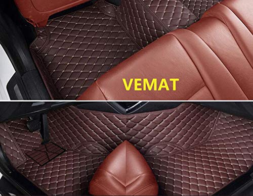 Premium Custom Fit 3D Floor Mats for Audi A7 2010-2017 - All Weather Waterproof Faux Leather Carpet Liners with Full Coverage (Coffee Brown) - Perfect for Daily Commute, Road Trips & Winter Protection