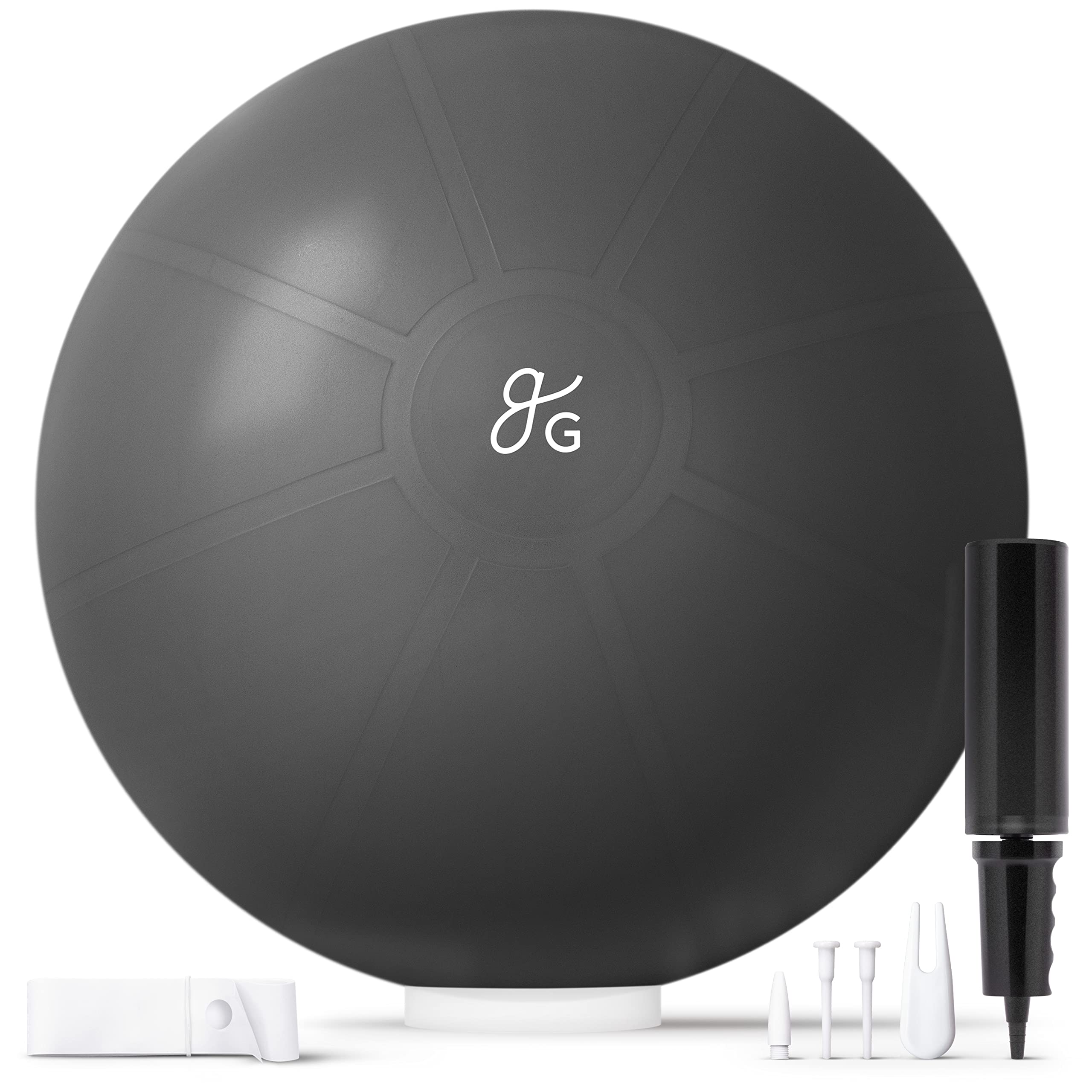 Greater Goods Professional Exercise Ball – Anti-Burst Yoga Ball for Workouts, Balance, Stability & Pregnancy Support | Multiple Sizes (Small, Medium, Large) & Colors | Home Gym, Office Chair & Pregnancy Fitness Accessory | Designed in St. Louis