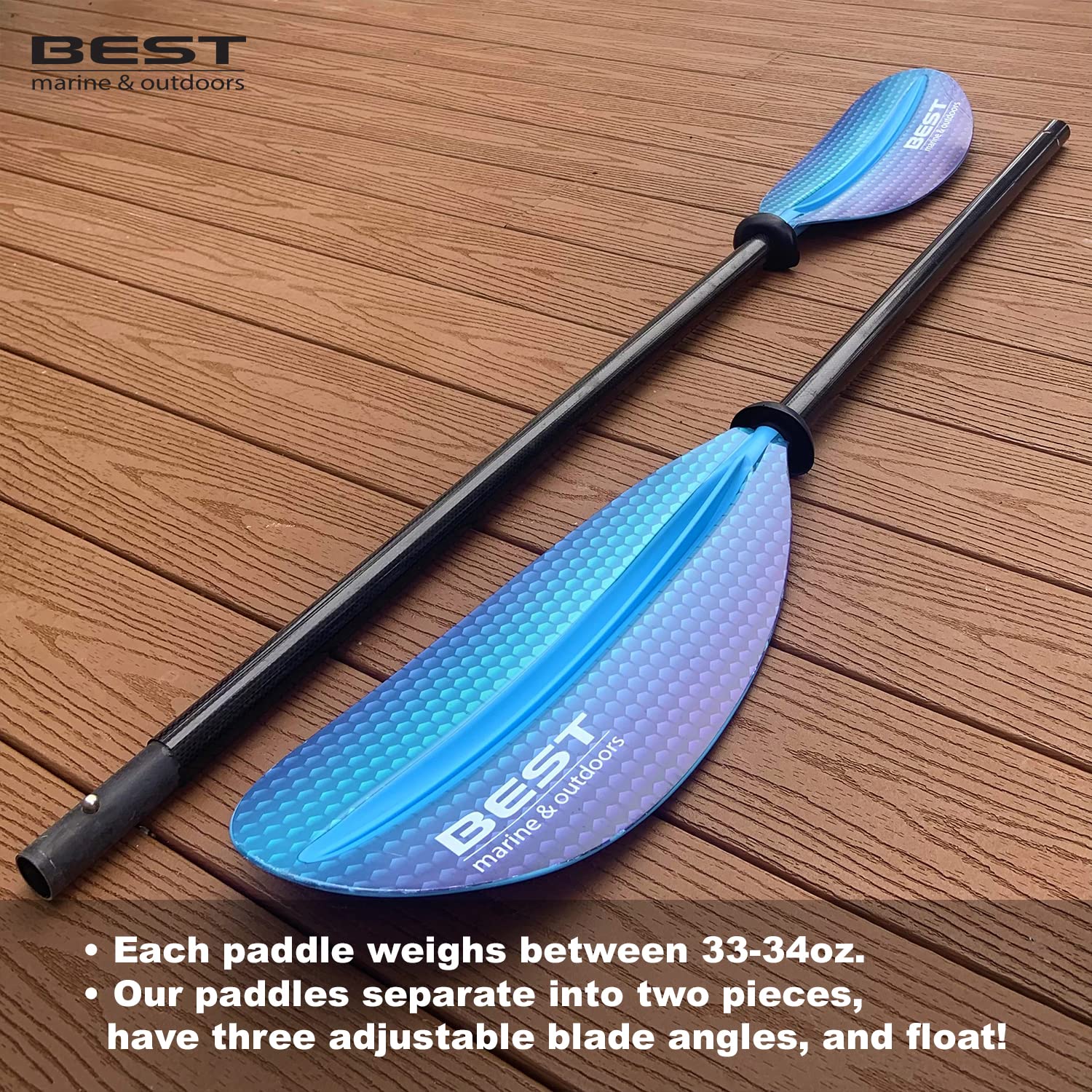 Premium Carbon Fiber Kayak Paddle with Fiberglass Blades - 220cm/234cm/250cm Lightweight Paddles for Adults | Marine & Outdoor Kayaking, Fishing, Touring & Recreational Water Sports