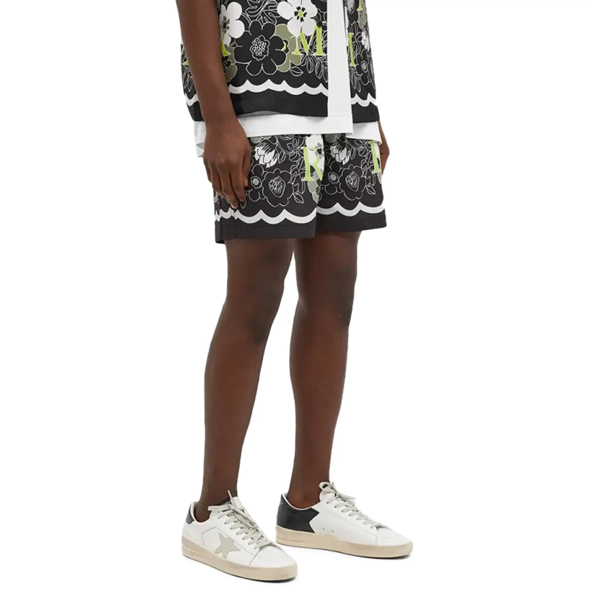 Amiri Black Flower Swim Shorts for Men - Stylish & Comfortable Beachwear for Swimming, Vacation & Summer Outfits