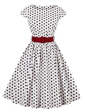 White/Polka Dot