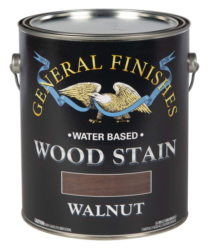 General Finishes Water Based Wood Stain - 1 Gallon, Walnut - Fast Drying, Non-Toxic Wood Finish for Furniture, Cabinets & DIY Projects
