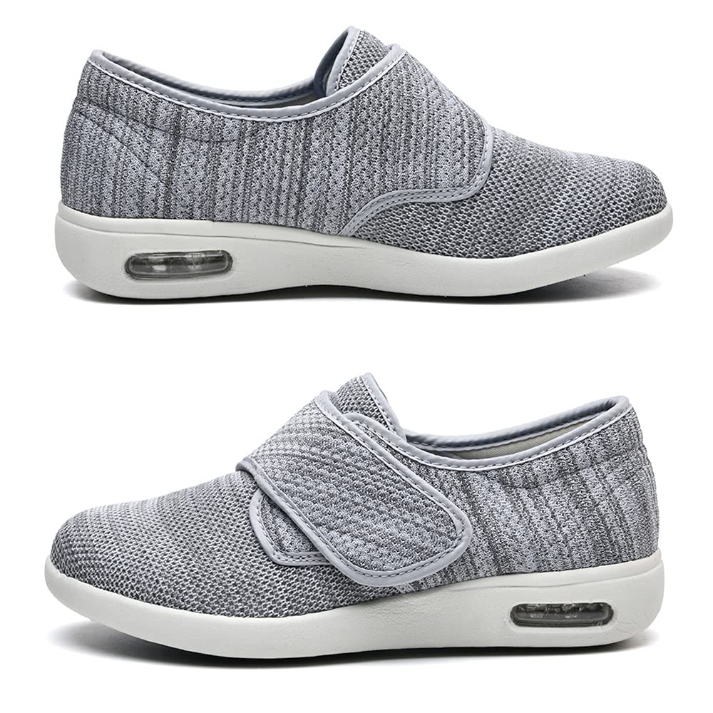 JBTNBX Men's Wide Width Diabetic Shoes - Adjustable Closure, Lightweight & Breathable Walking Sneakers for Elderly with Edema, Plantar Fasciitis & Swollen Feet - Ideal for Daily Walking, Comfortable Work Shoes & Foot Pain Relief