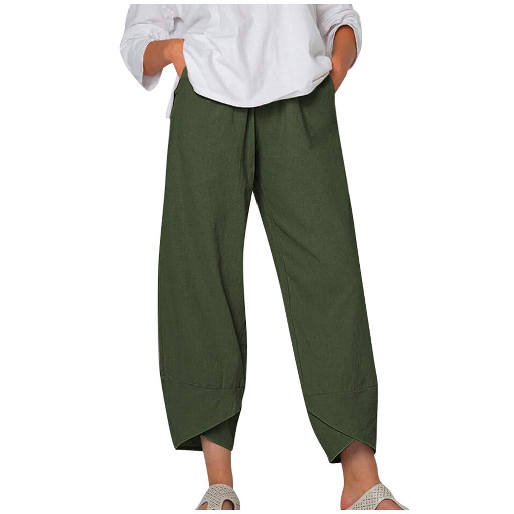 Aniwood Women's High Waist Wide Leg Capri Pants - Casual Summer Yoga Golf Pants with Pockets | Perfect for Workout, Lounge & Outdoor Activities