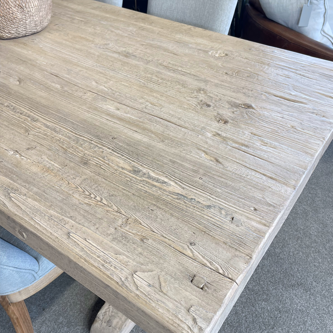 Texas Style 98.4 Inch Dining Table - Perfect for Large Family Gatherings & Farmhouse Kitchen Decor