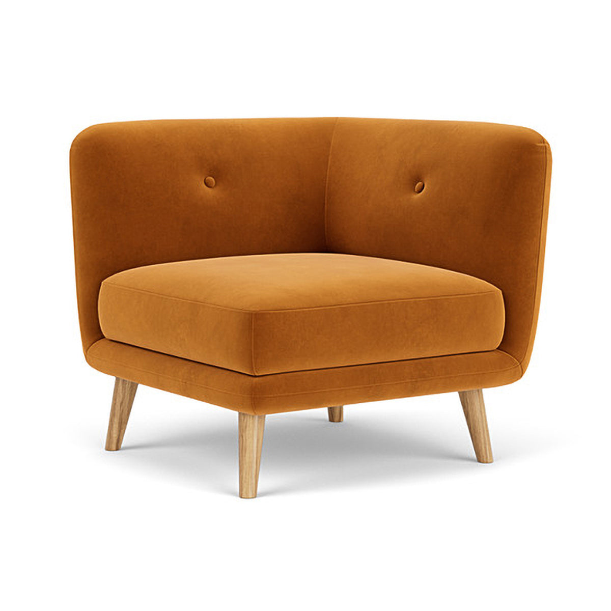 Alfred Fabric Modular Sofa - Left 1 Seater Sectional Couch for Living Room, Lounge & Small Spaces | Modern Comfortable Furniture for Apartments & Home Decor