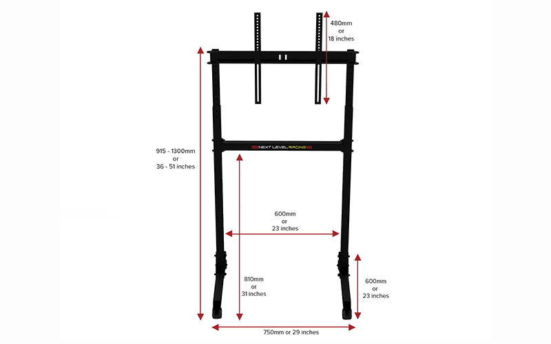 Next Level Racing Free Standing Single Monitor Stand for Sim Racing Cockpit - Perfect for Gaming, Flight Simulation & Home Office Setup