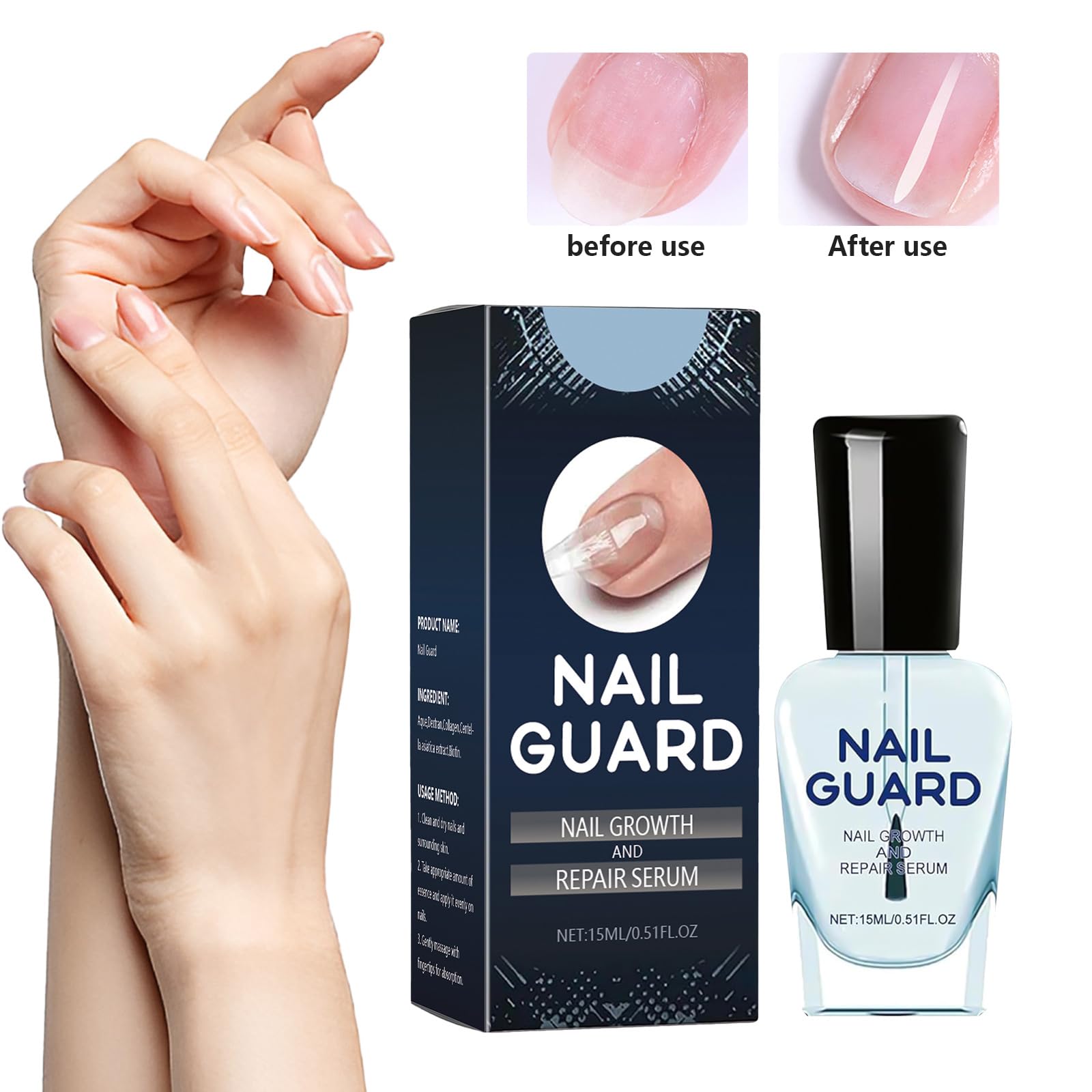 Nail Growth & Repair Serum - Strengthener for Thin & Brittle Nails | Natural Nail Care Treatment for Stronger, Healthier Nails | Perfect for Weak, Peeling Nails & Daily Nail Care Routine